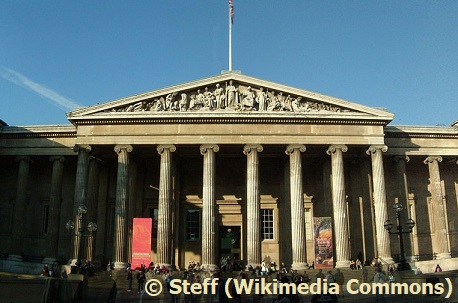 Main entrance of the British Museum in London