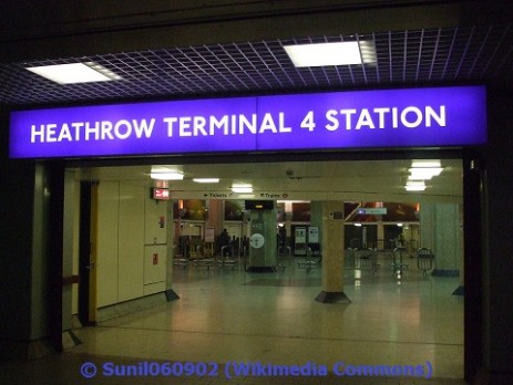 Entrance to Heathrow Terminal 4 Tube Station