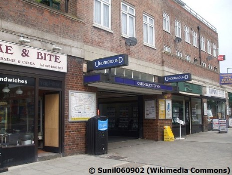 Entrance to Queensbury tube station