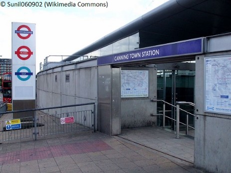 Northern entrance to Canning Town Station