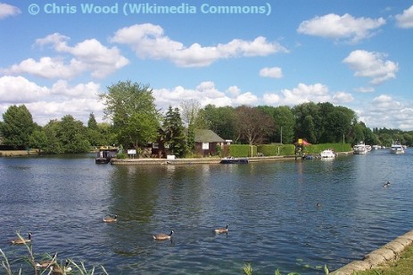 Die stromaufwärts gelegene Spitze von Fry's Island