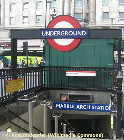 Marble Arch tube station in London