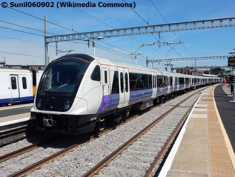 Class 345 Unit 345007 at Shenfield (Heute Zug der Elizabeth Line)
