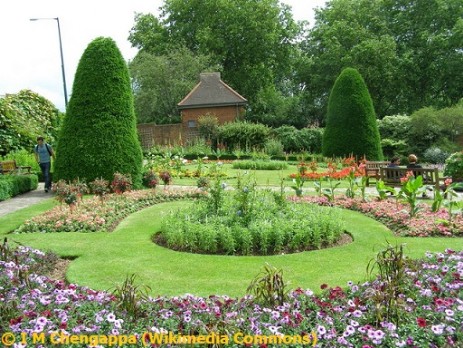 Walled Garden, Gladstone Park Looking east across the walled garden.