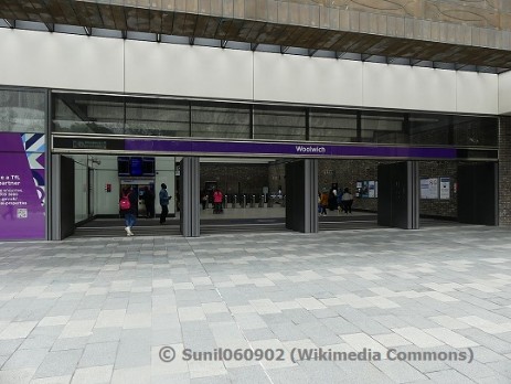 Woolwich station on the Elizabeth Line as seen on 25th May 2022